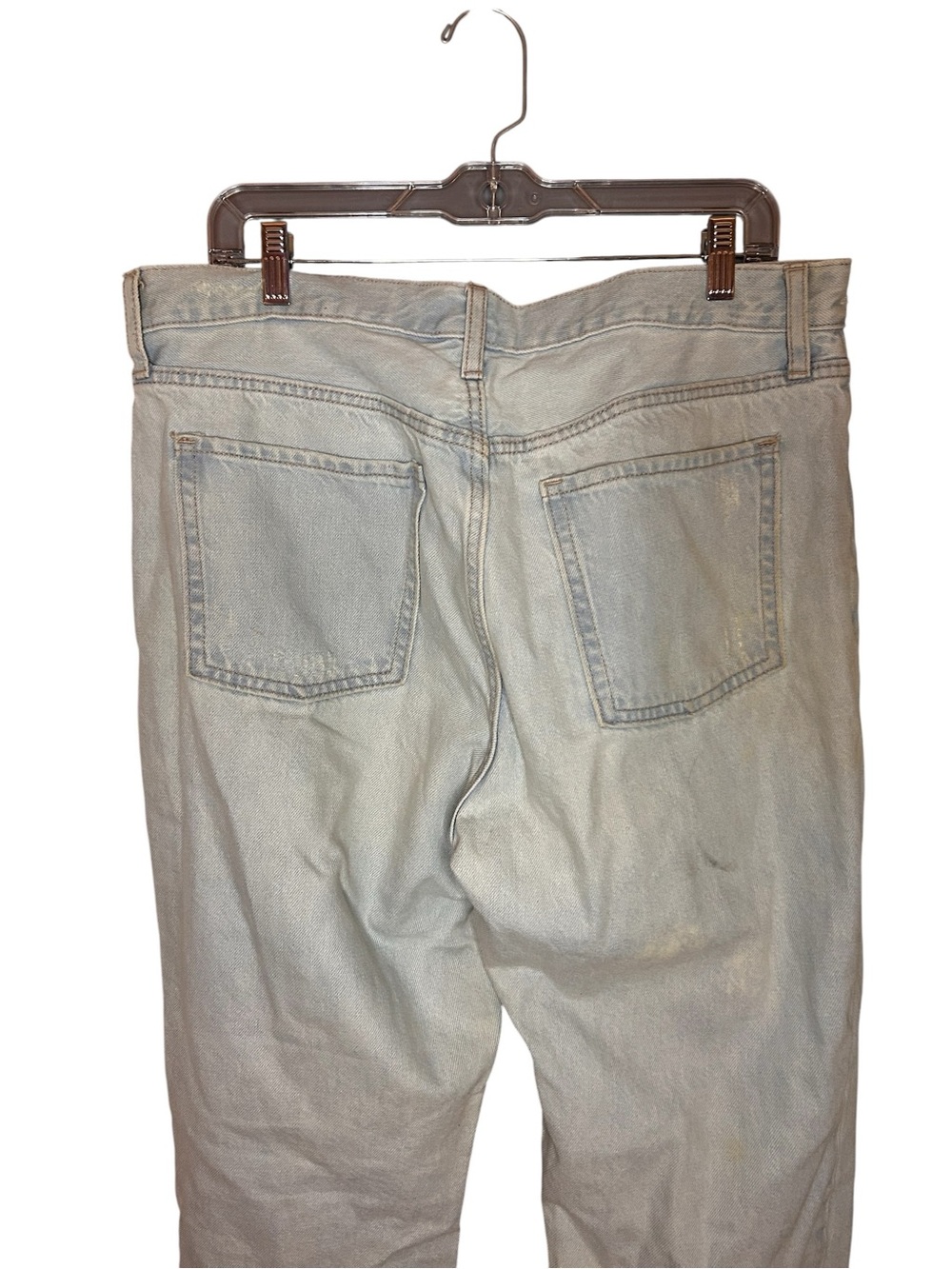 Old Navy Slouchy Straight Distressed Jeans Women’s Size 12 Light Wash - Picture 4 of 11